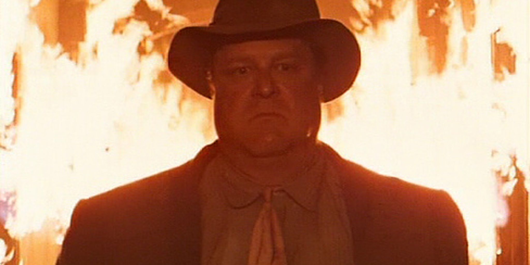 John Goodman standing in fire in Barton Fink