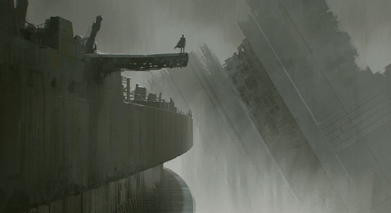 Kylo Ren Death Star ruins concept art The Rise of Skywalker