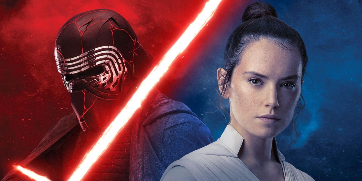 Kylo Ren and Rey in Star Wars The RIse of Skywalker poster
