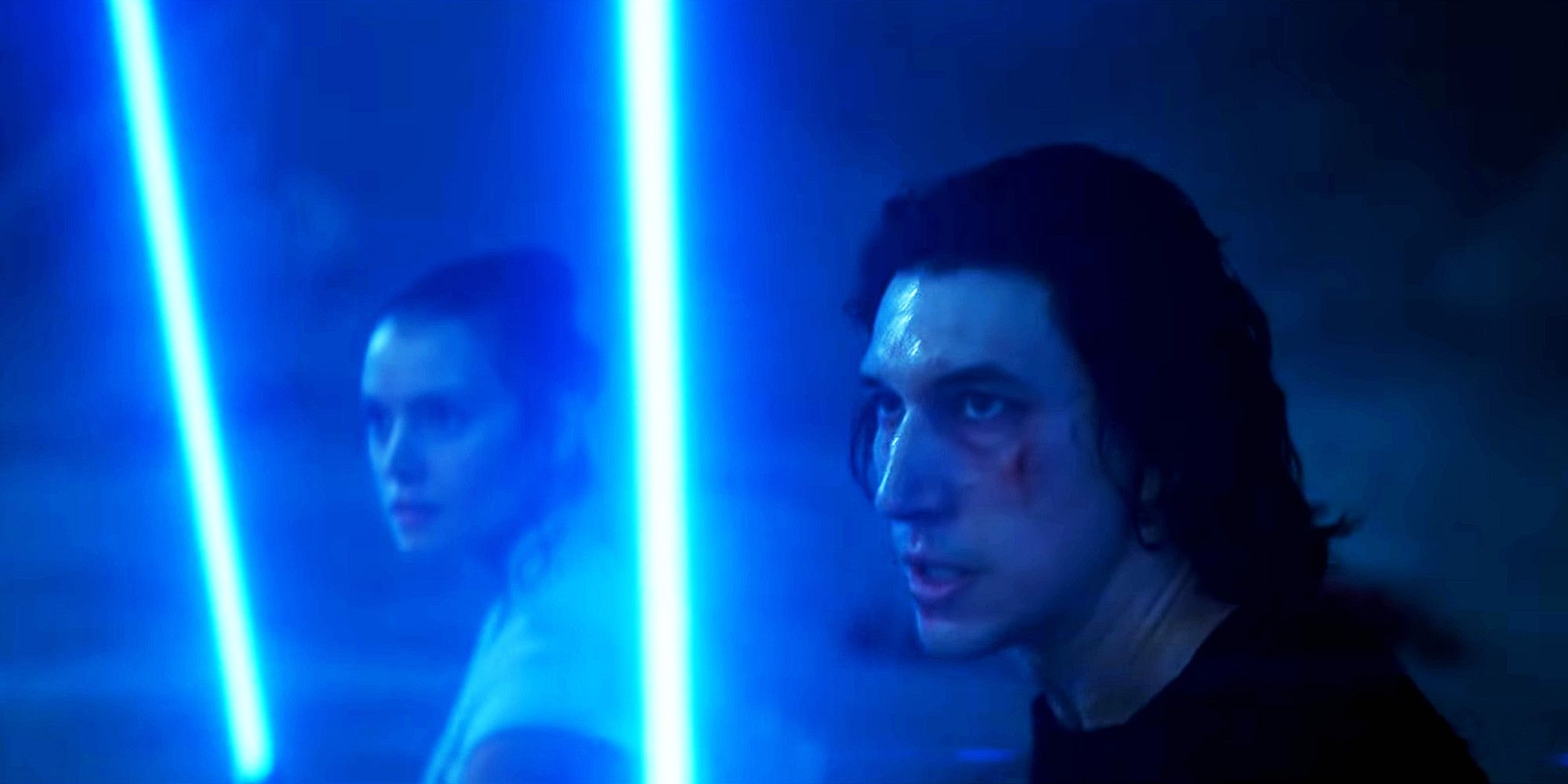 Kylo Ren and Rey in Star Wars The Rise of Skywalker