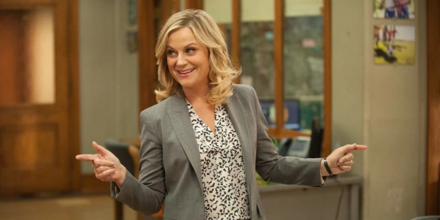 Leslie Knope smiling in Parks and Recreation