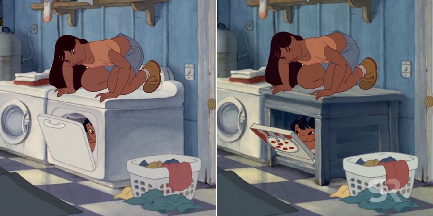Lilo and Stitch Disney plus dryer scene change
