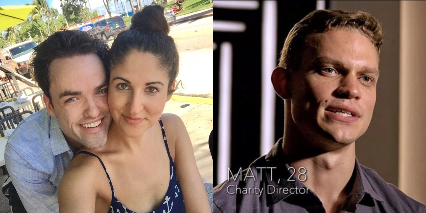 Split image of Rory and Danielle and Matt on Love Is Blind