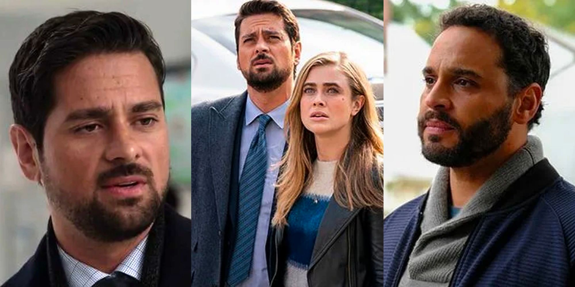 Split image of Jared, Michaela, and Danny from Manifest