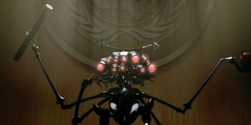 A machine diplomat to the United Nations in The Animatrix