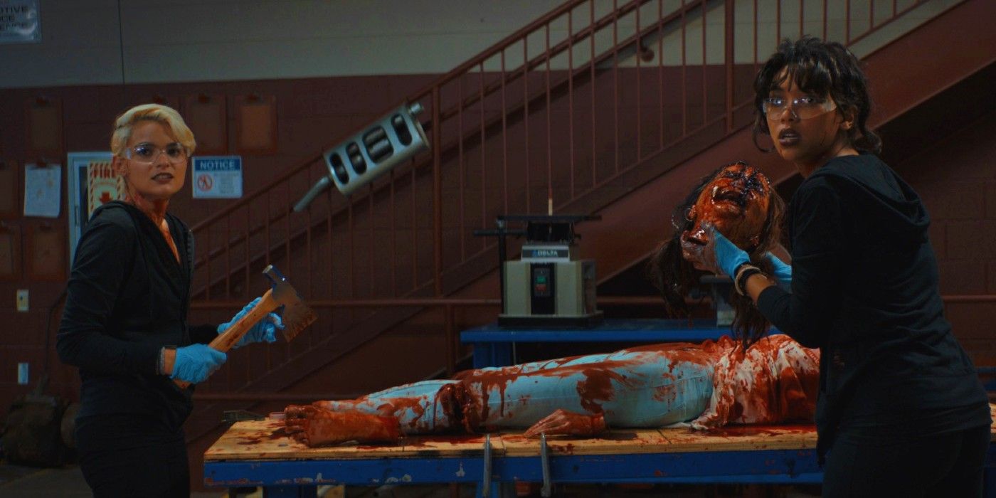 McKayla and Sadie committing murder in Tragedy Girls (2017)