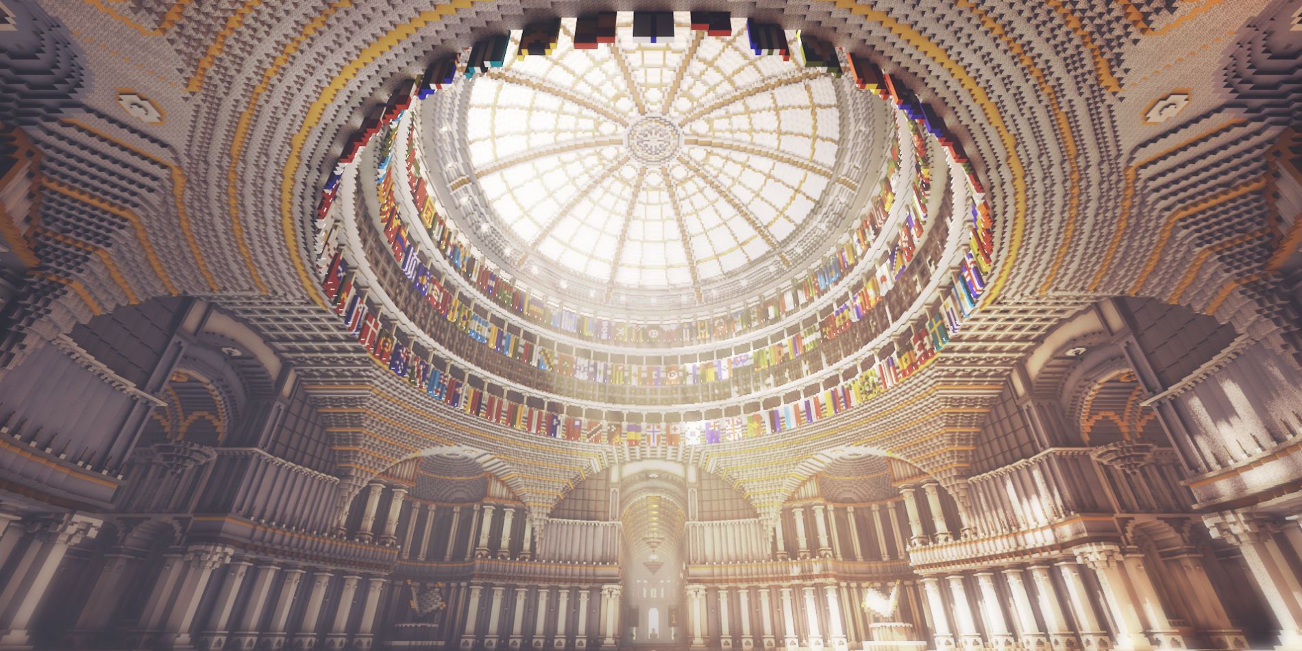 The dome of the Uncensored Library in Minecraft
