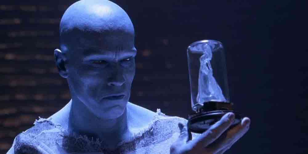 An image of Mr Freeze looking at a crystal ornament in Batman &amp; Robin
