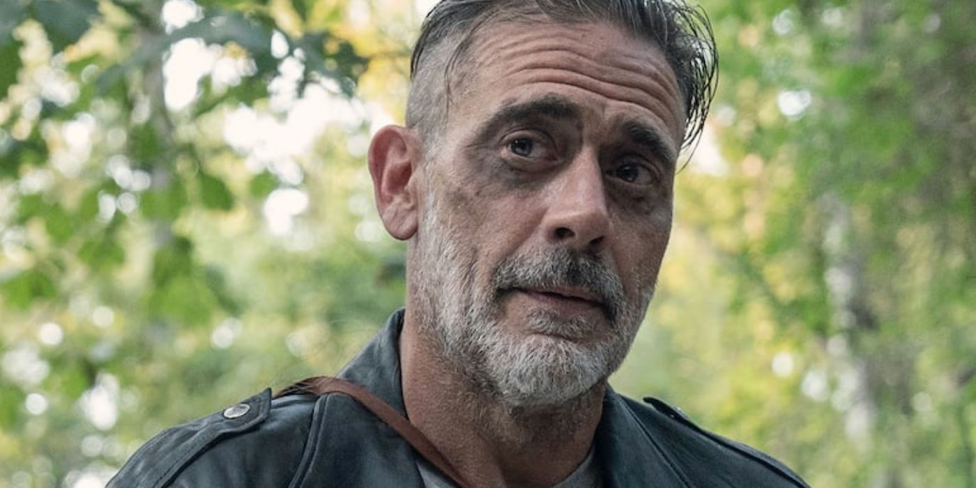 Negan looking dirty and disheveled in a scene from The Walking Dead Season 10