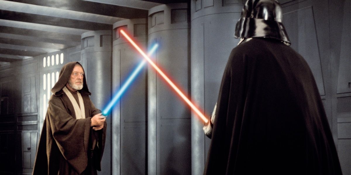 Obi Wan Fighting Vader in Star Wars: A New Hope