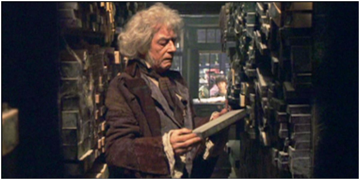 Ollivander in his store in Harry Potter.