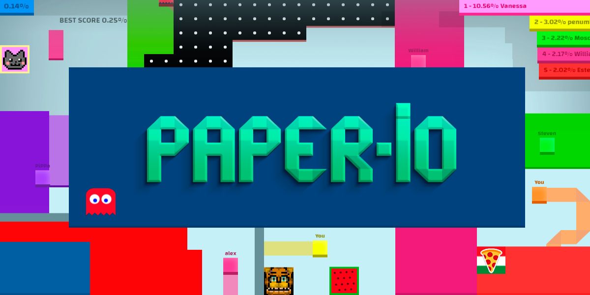 The title screen of the browser video game Paper.io.