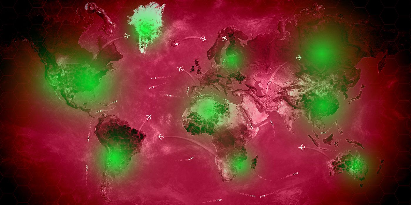 A world map in Plague Inc 