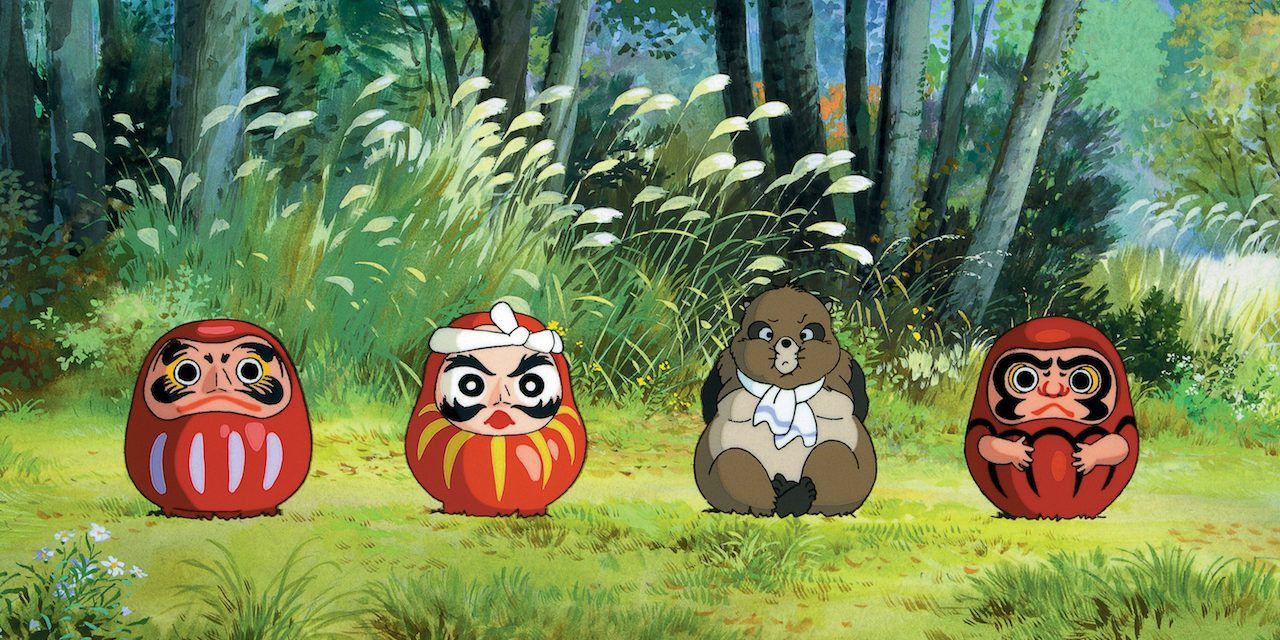Three Russian Dolls and a rodent on the grass in Pom Poko