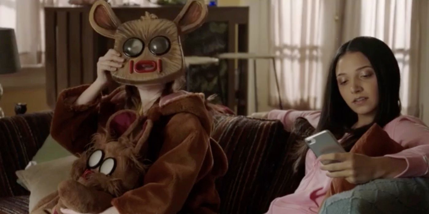Pooka Lives Lauren In Pooka Mask With Doll