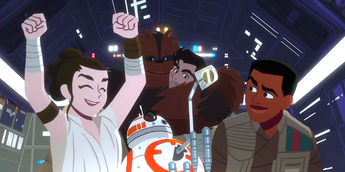 Rey Poe Finn Star Wars Animated