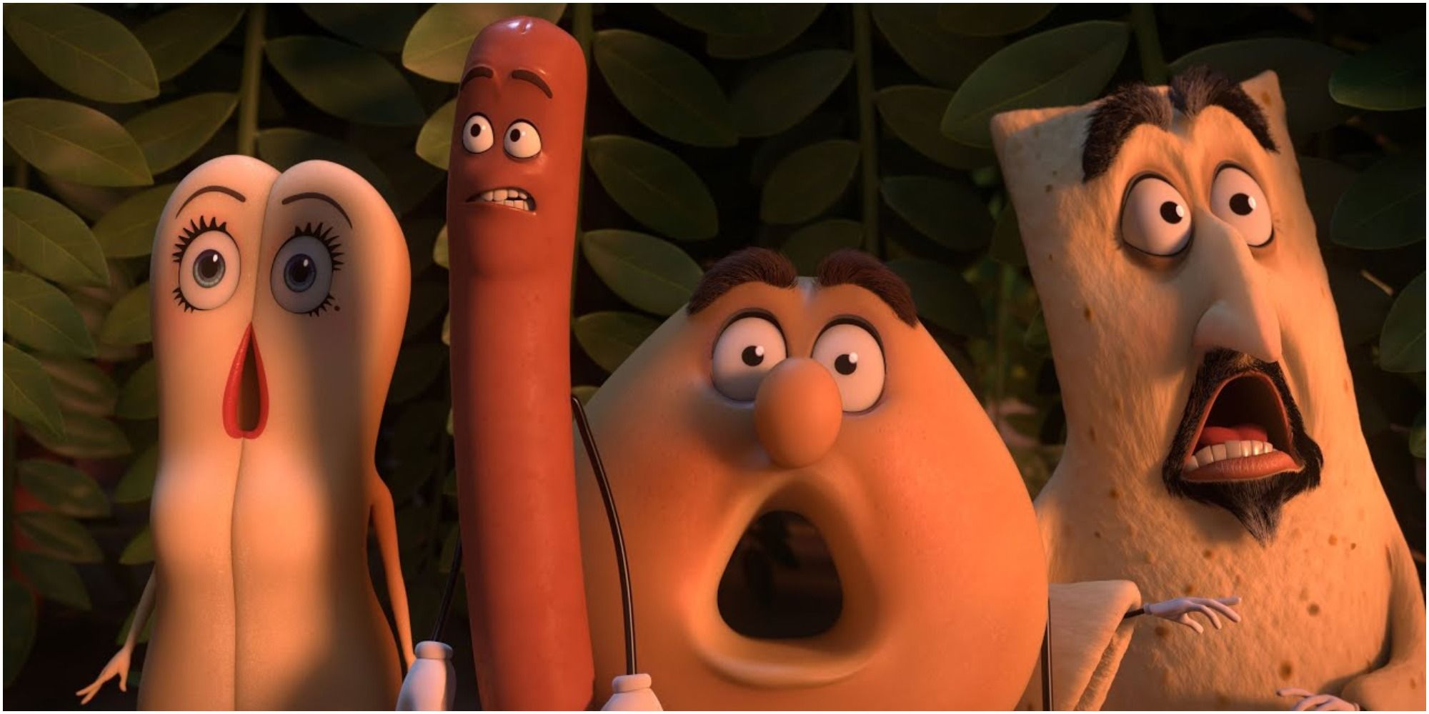 Food looking shocked in grocery store in Sausage Party.