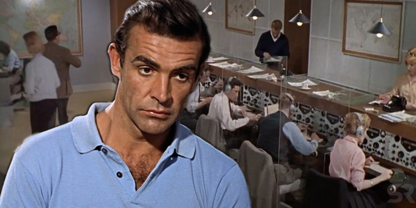 Sean Connery as James Bond in Dr No and MI6 Communications Room