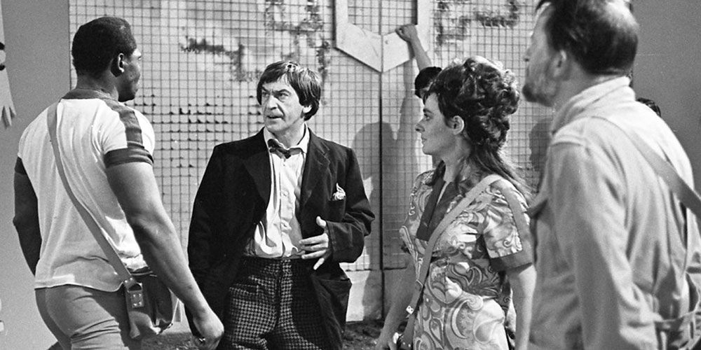 Second Doctor talks to everyone in Doctor Who