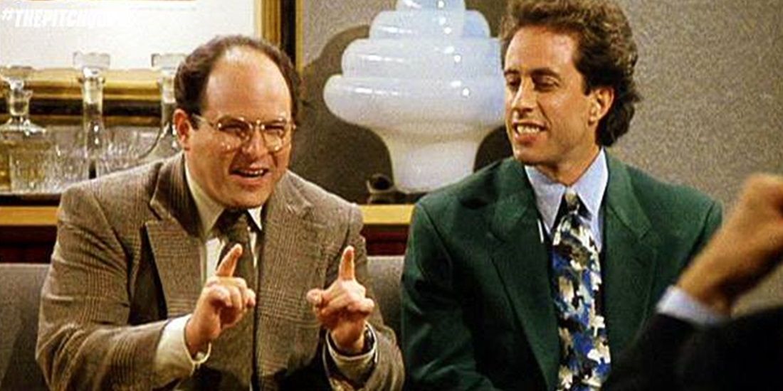 George and Jerry pitching their pilot on Seinfeld