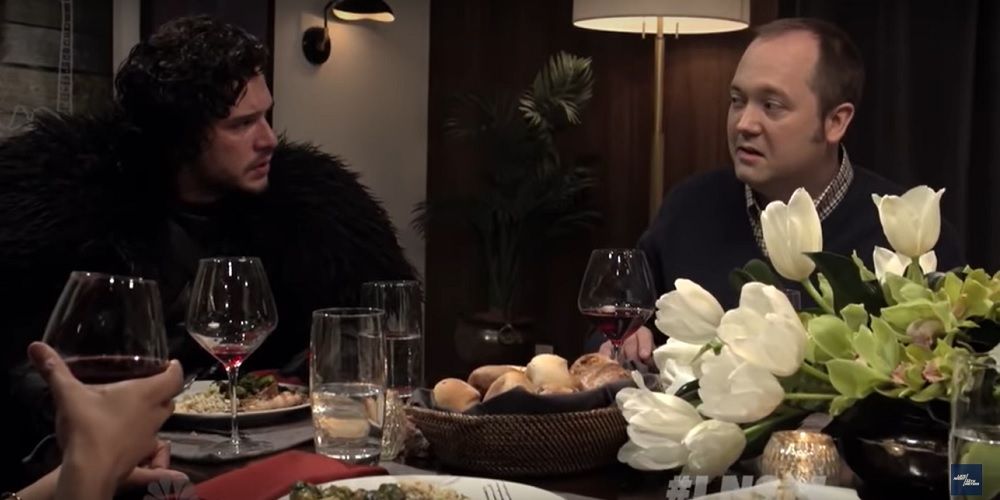 Seth Brings Jon Snow to a Dinner Party - Late Night with Seth Meyers