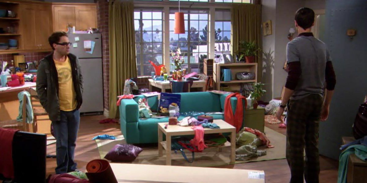 Sheldon and Leonard see the mess in Penny's apartment
