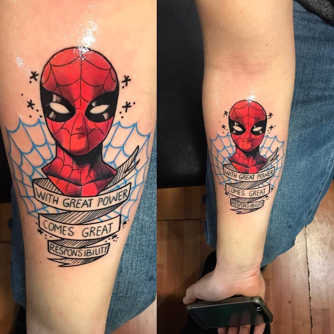95- Spiderman Tattoo | Tattoo Temple 108