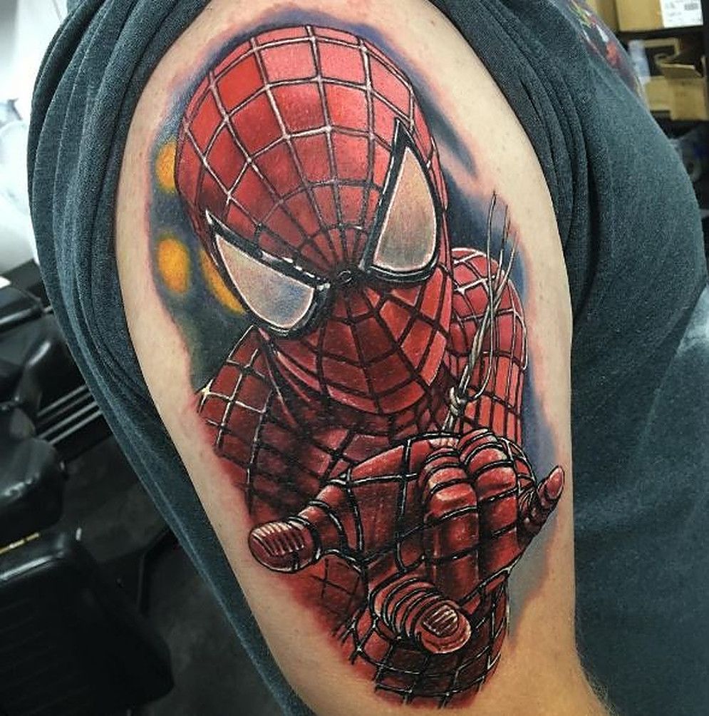 The Art of Bojo Ink - Result of the small spiderman patch tattoo:)! Having  really a lot of fun with those so keep sending me your ideas and questions,  would like to
