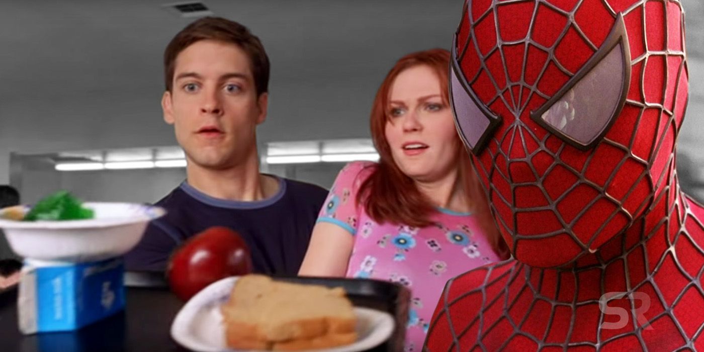 Spider-Man cafeteria tray scene not CGI