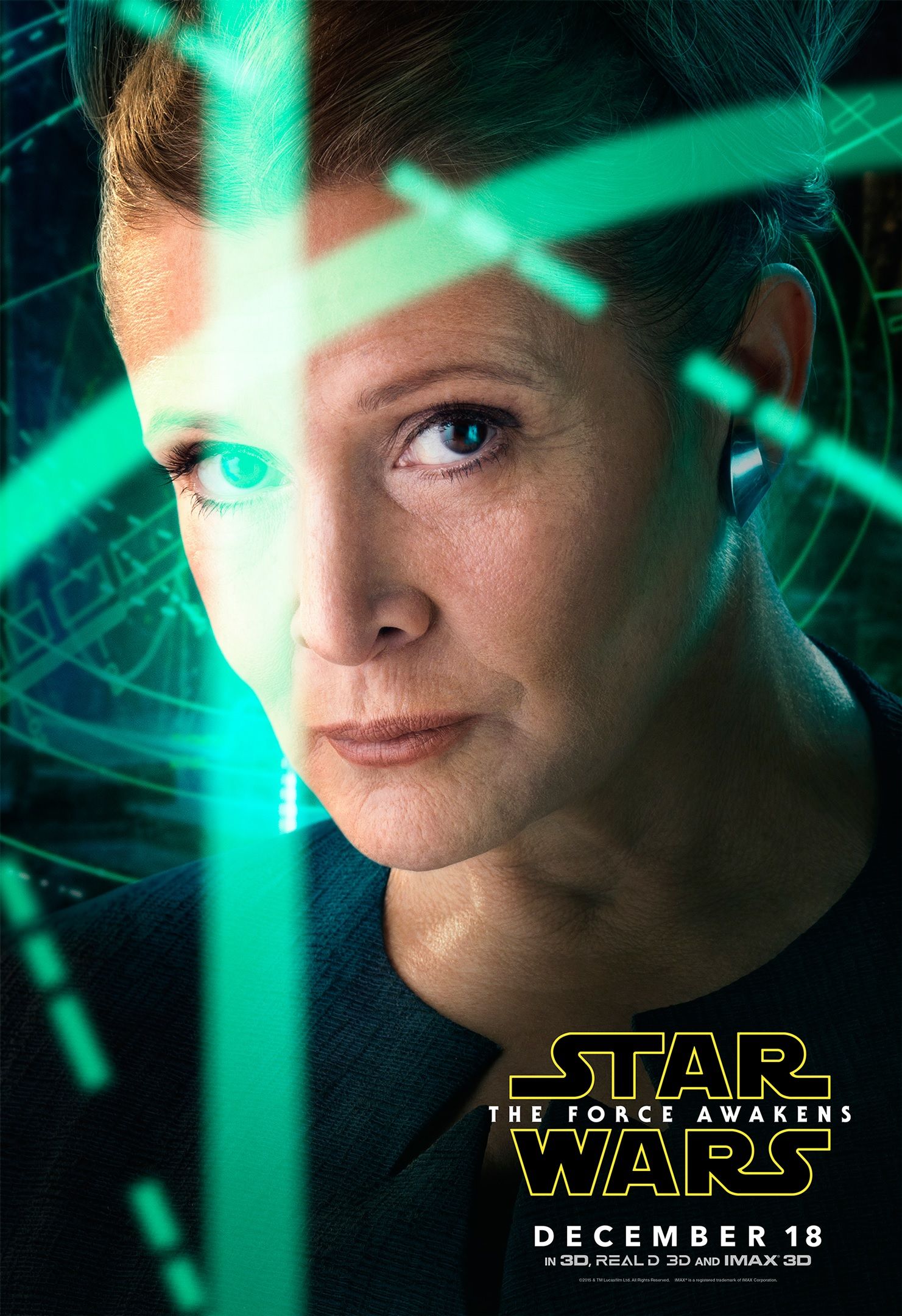 Star Wars The Force Awakens Poster Leia Organa