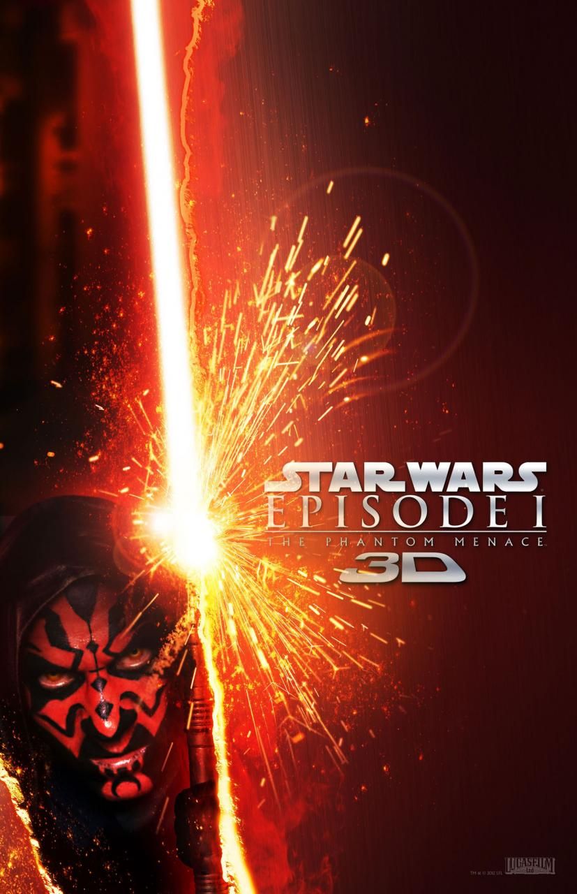 Star Wars The Phantom Menace Darth Maul Lightsaber 3D Poster