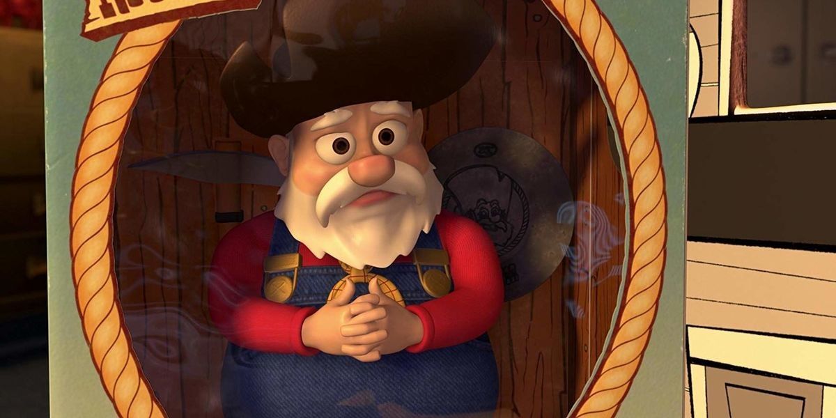 Stinky Pete inside his box in Toy Story 2