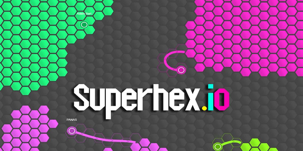 A screenshot of the browser game Superhex.io.
