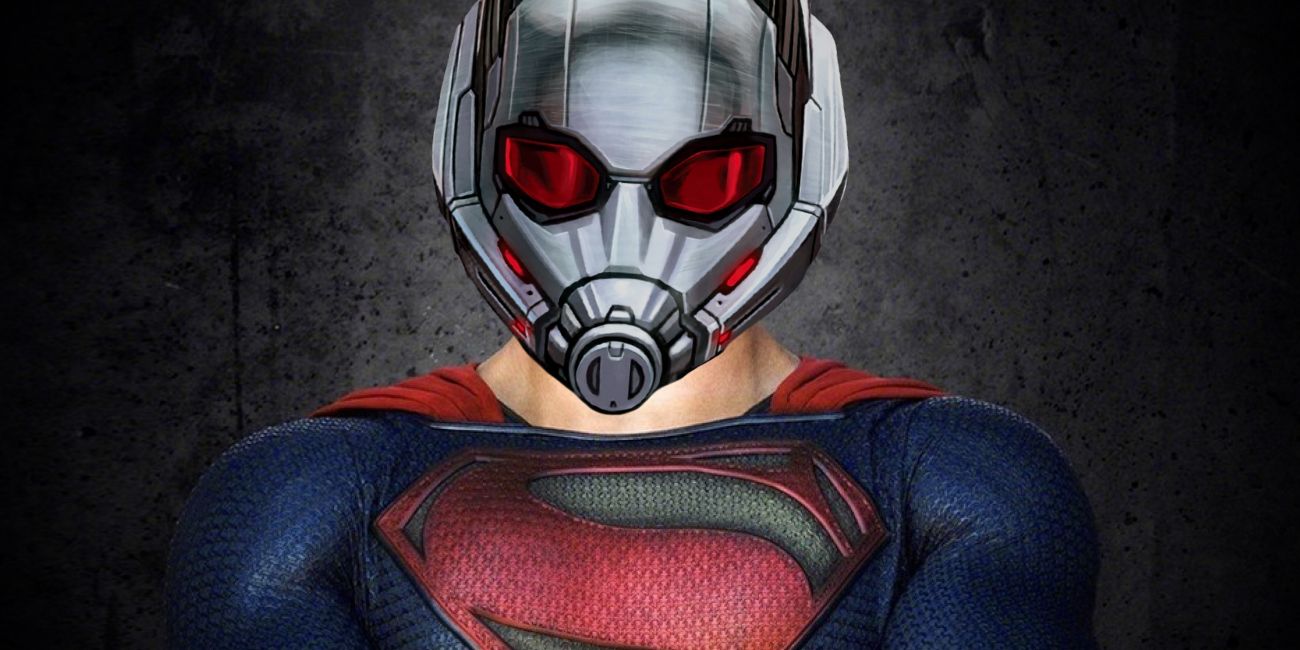 Superman in Ant-Man Helmet