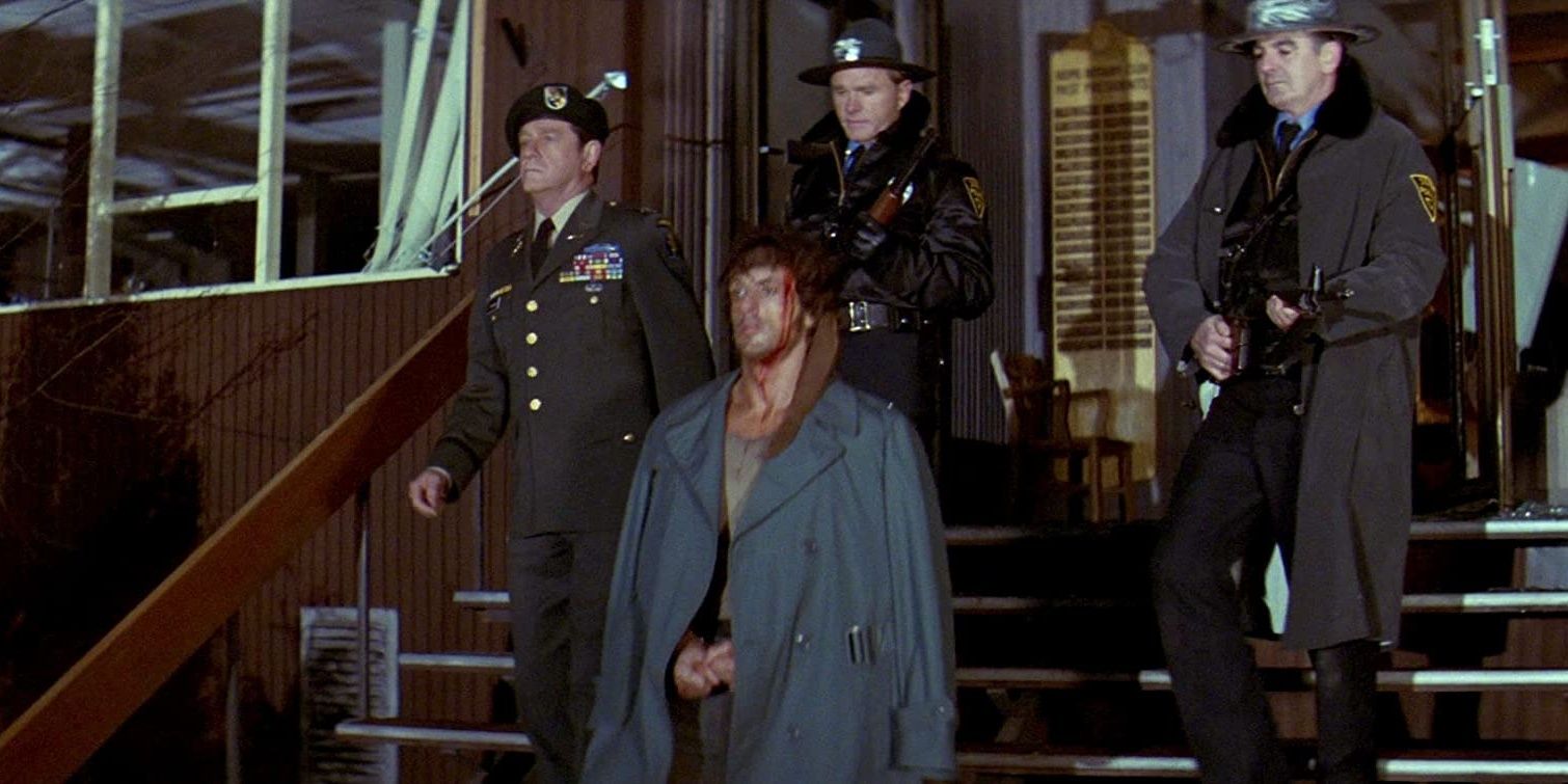 Sylvester Stallone, Richard Crenna, and Bill McKinney in First Blood
