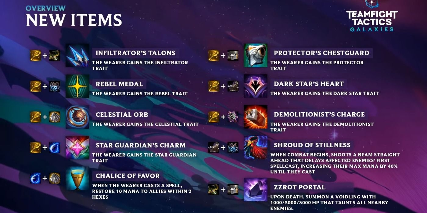Teamfight Tactics Galaxies Items