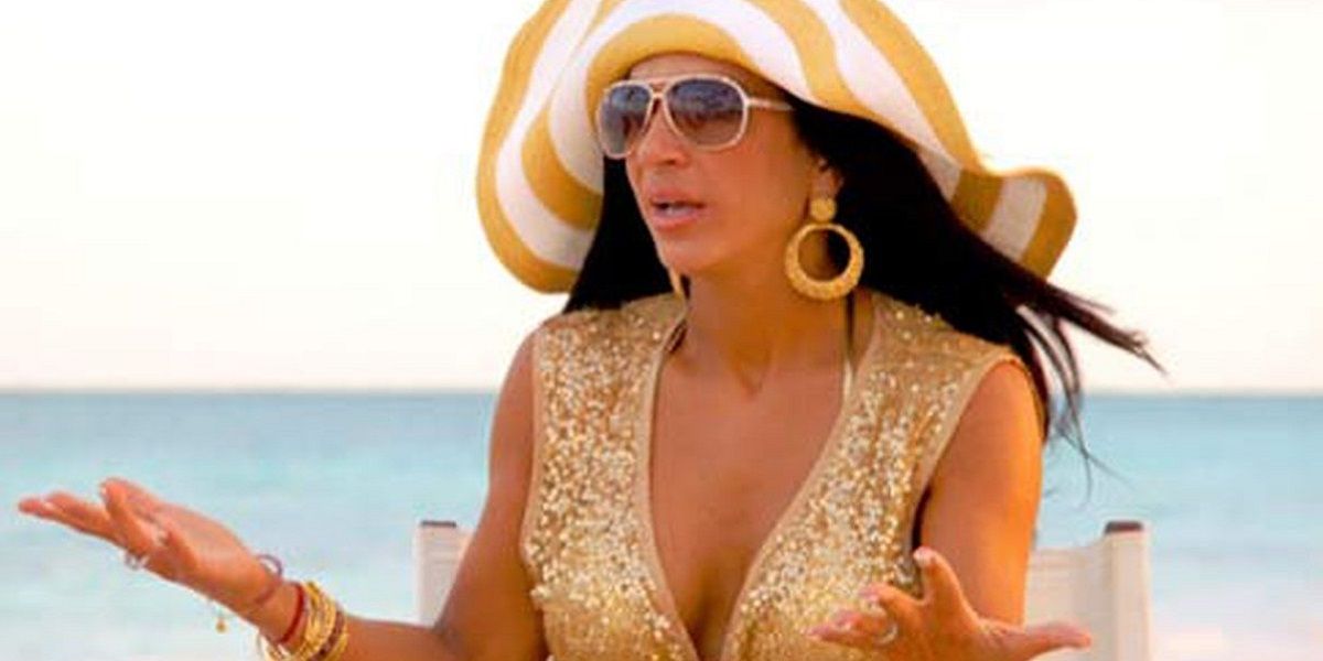 Teresa Giudice on the beach looking confused on RHONJ