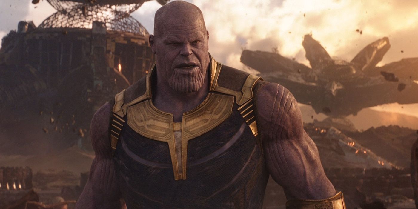 A shot of Thanos before he battles Nebula in Avengers: Infinity War