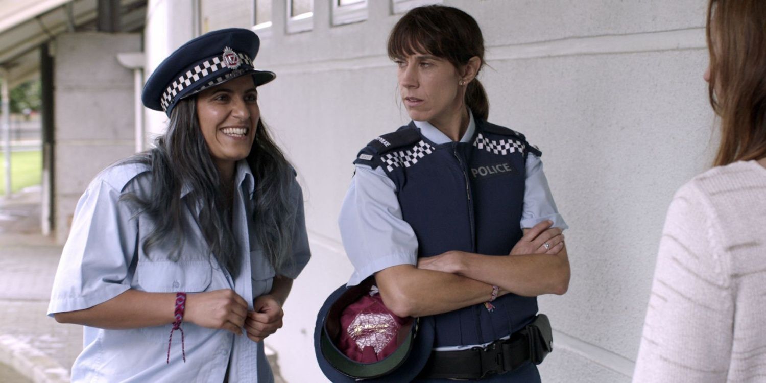 Jen and Mel from The Breaker Upperers in Police Costumes.