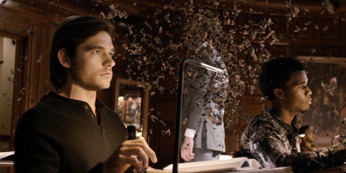 Quentin is frozen in the Brakebills classroom when the Beast arrives in The Magicians
