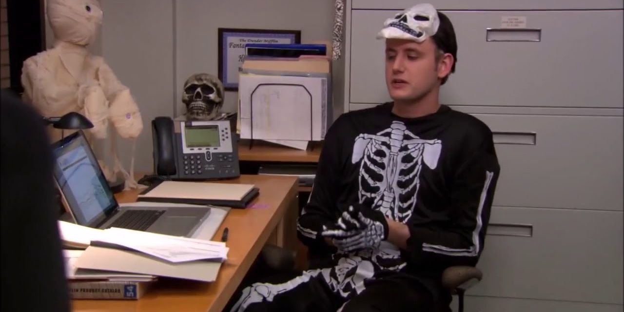 Gabe dressed as a skeleton in The Office