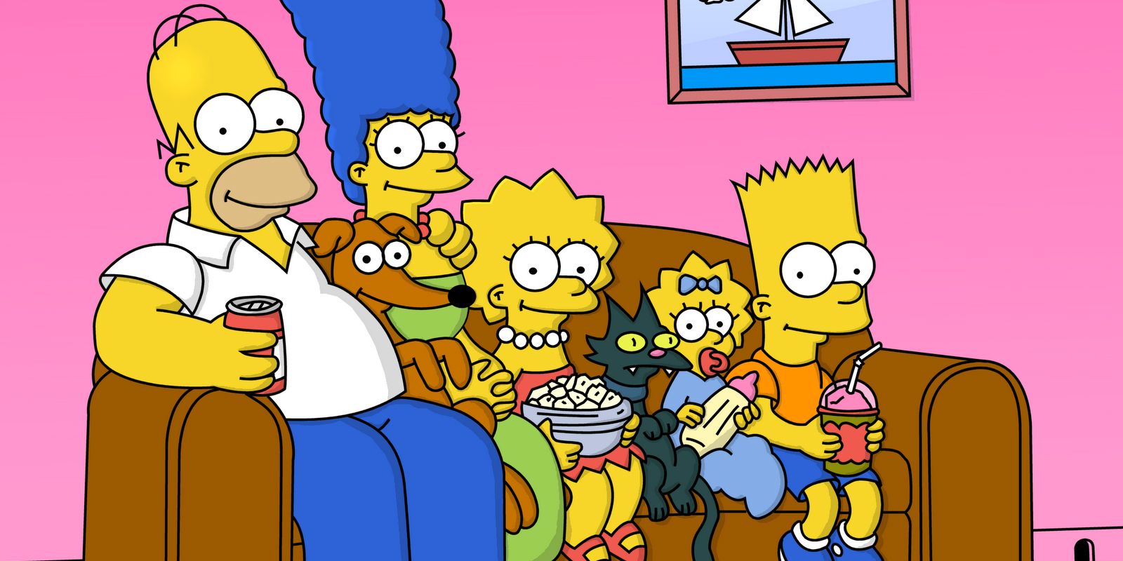 The Simpsons family and pets