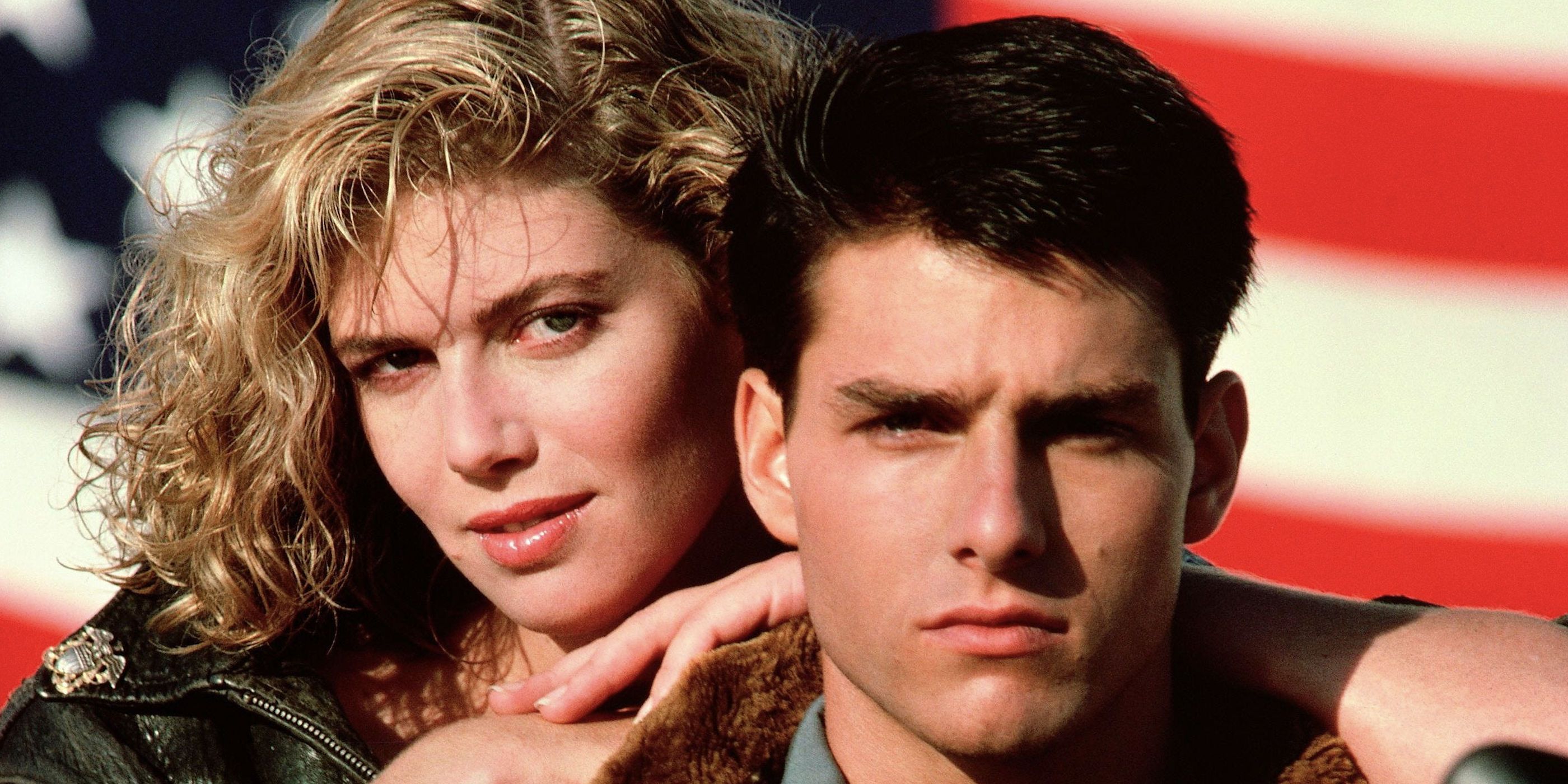 Kelly McGillis and Tom Cruise in Top Gun