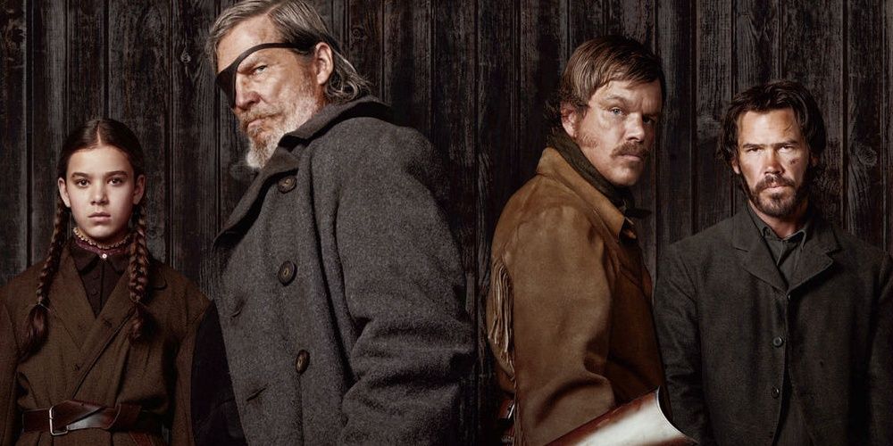Poster with the main characters from True Grit