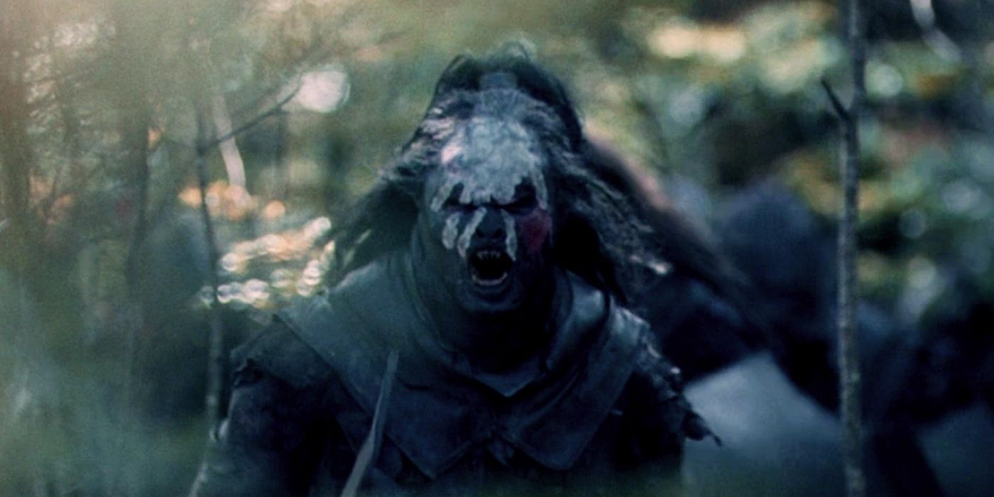 Uruk Hai Lurtz running in The Lord of the Rings: The Fellowship of the Ring.
