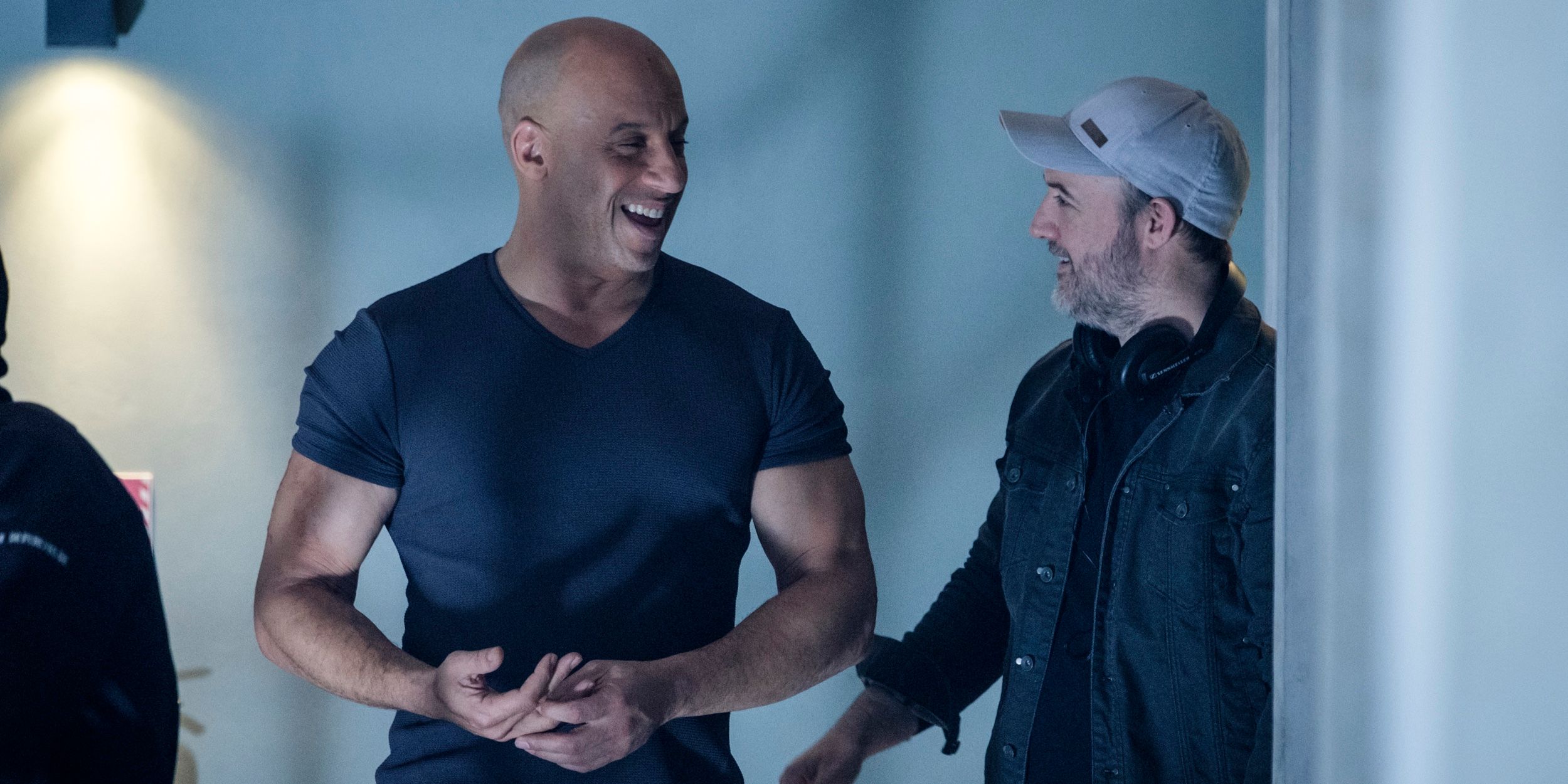 Vin Diesel and Dave Wilson on Bloodshot set