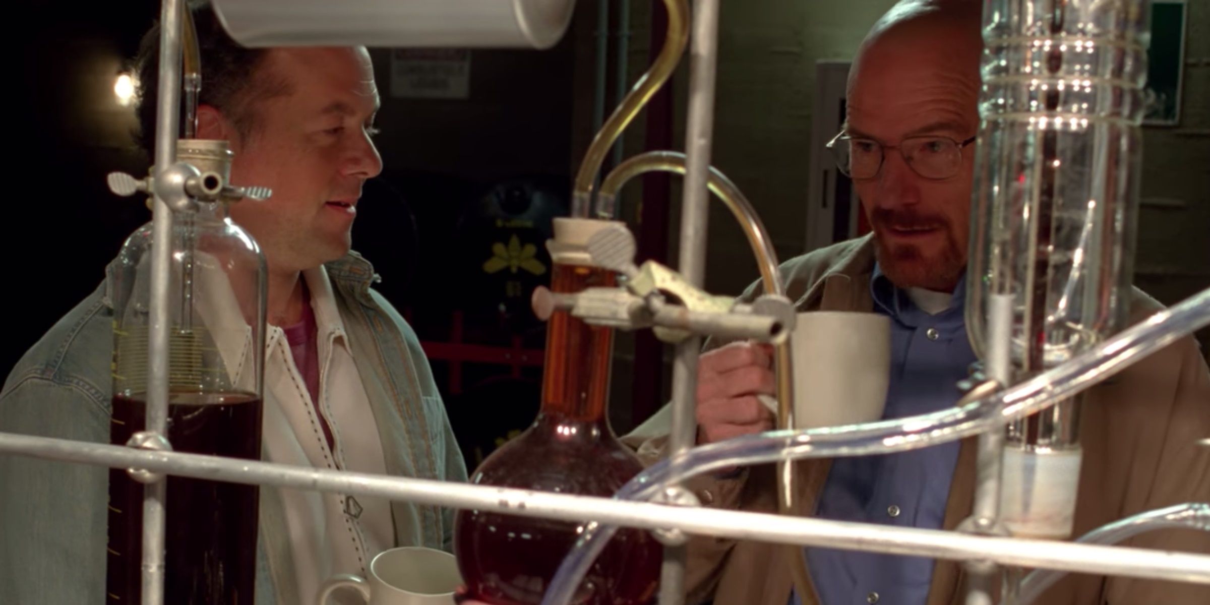 Gale works with Walter in the lab in Breaking Bad
