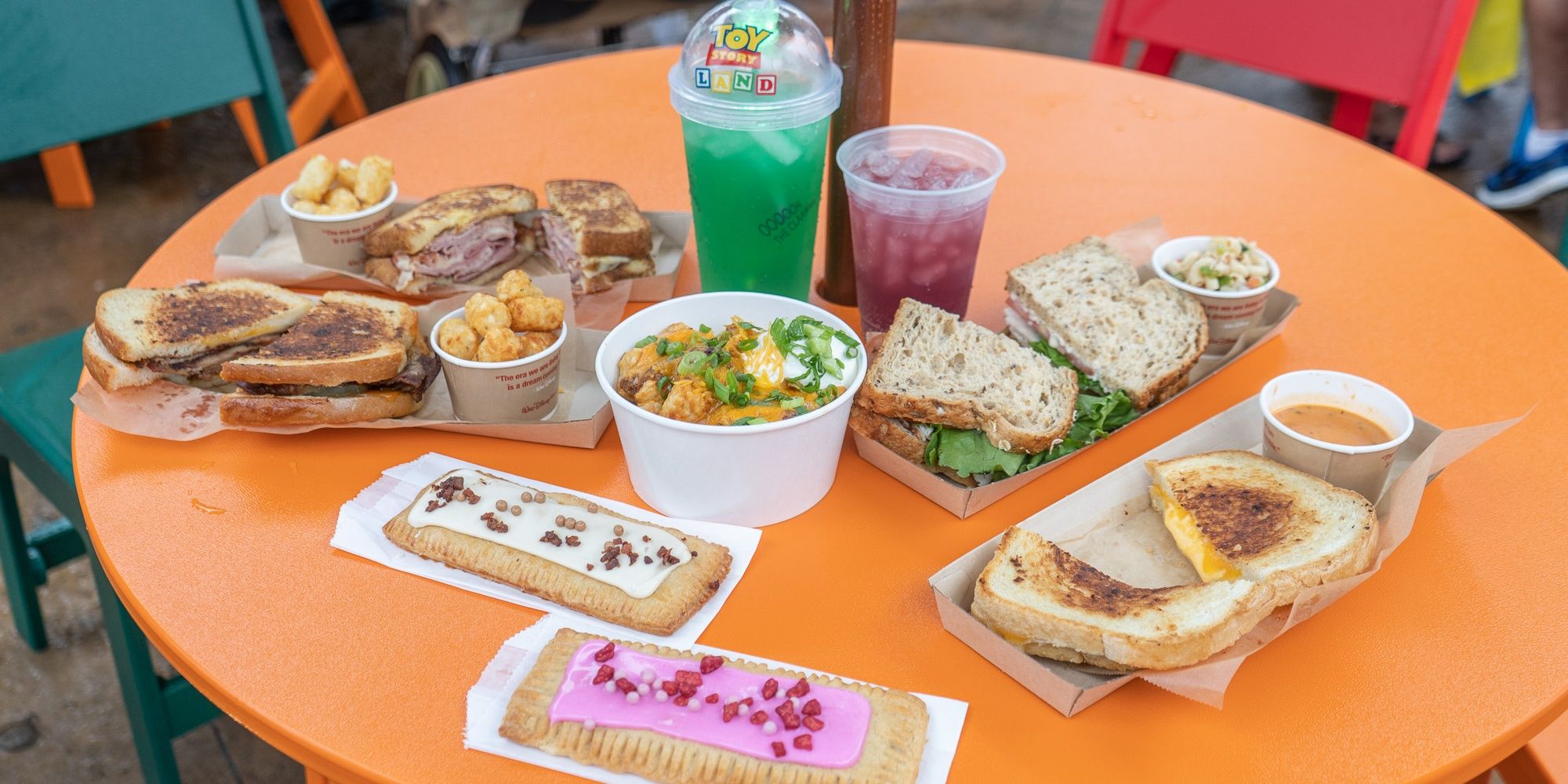Table full of meals at Hollywood Studios