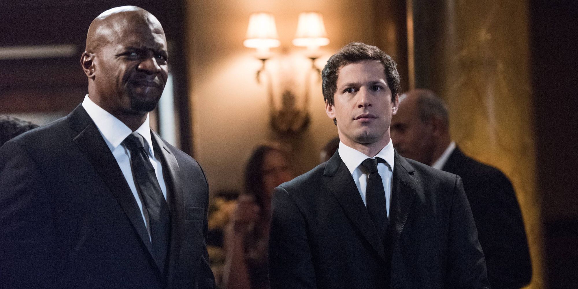 Jake and Terry wear suits and look uncomfortable in Brooklyn Nine-Nine