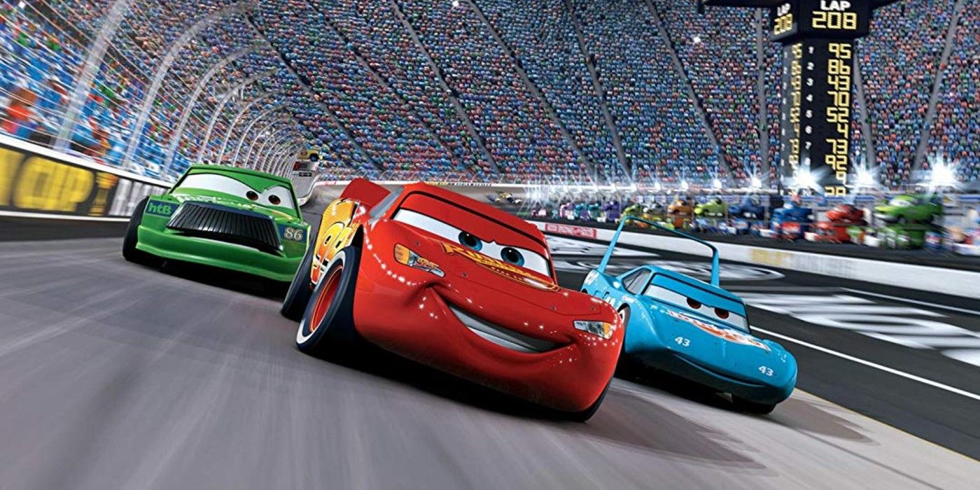 Lightning McQueen racing in Cars
